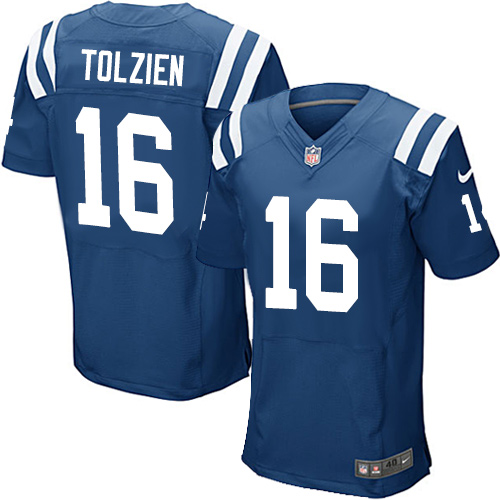 Men's Elite Scott Tolzien Nike Jersey Royal Blue Home - #16 NFL Indianapolis Colts